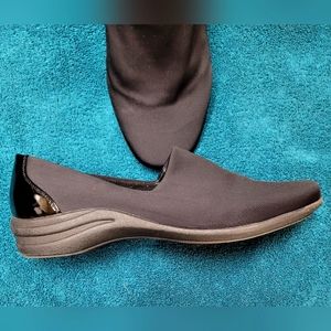 Womens Black Cloudwalkers Synthetic Fabric Uppers with 1" Heel Size 11W